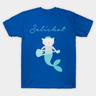 Guitar Cat Mermaid the Selichot Jewish Sacred Prayer T-Shirt